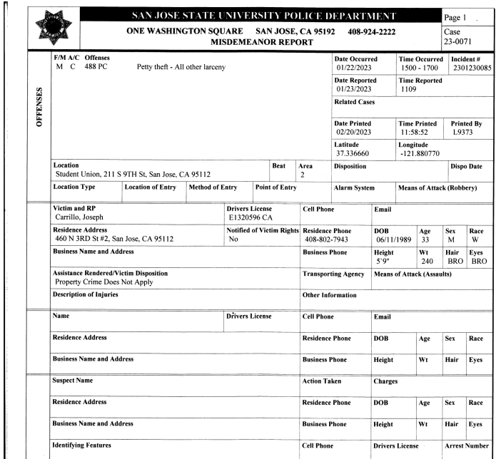 Campus Police Report PDF